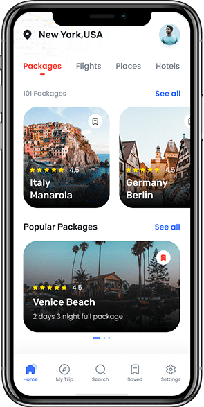 Travel Booking Screen