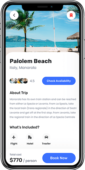 Travel Booking Screen
