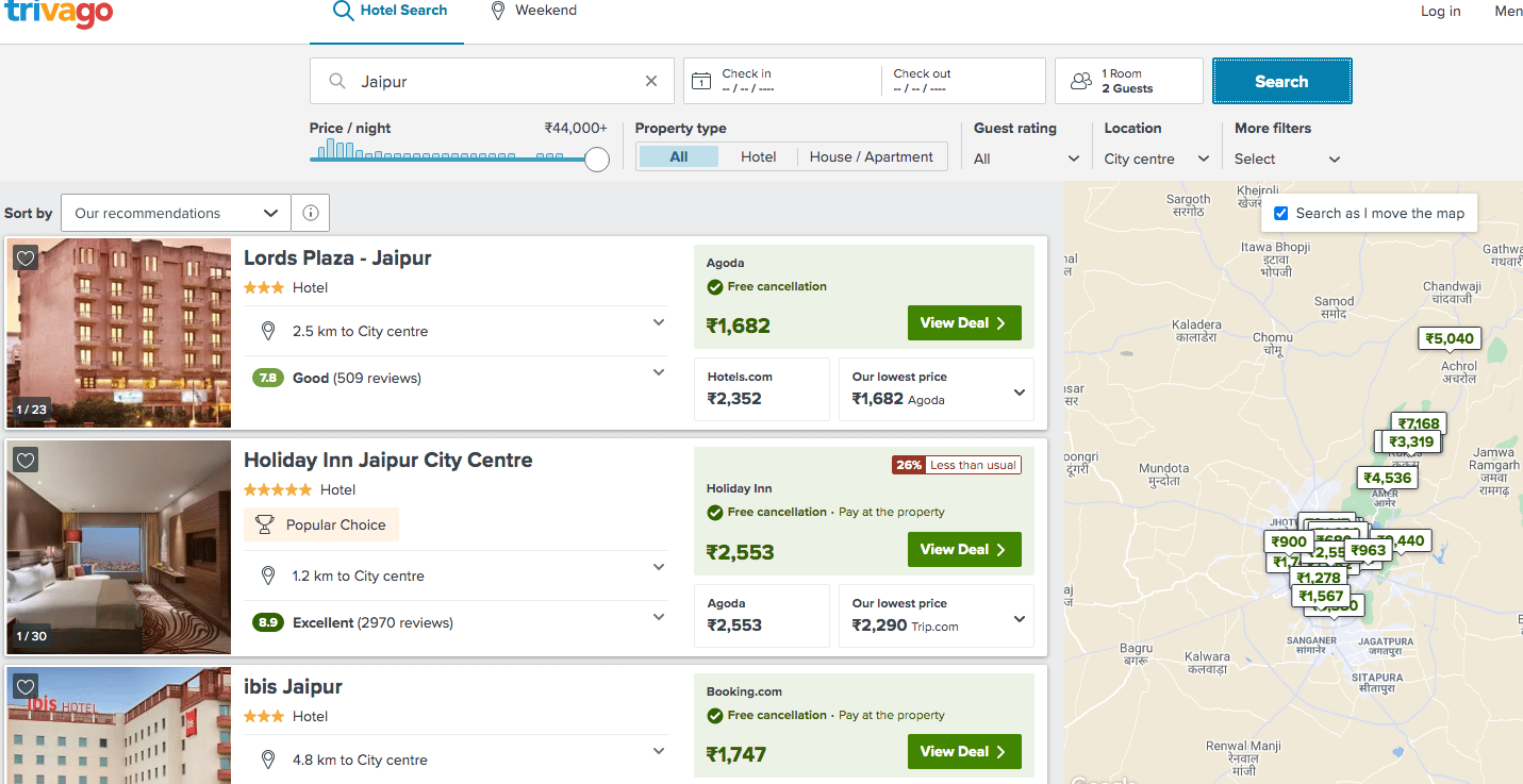 app like trivago