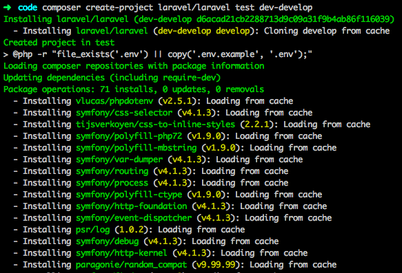 installing laravel 8