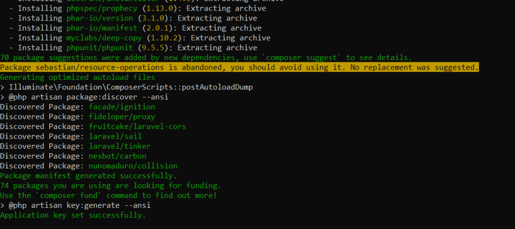 laravel in windows 10