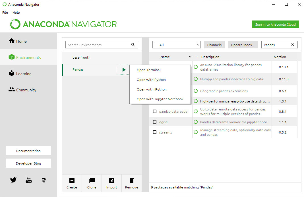 how to install python pandas in windows